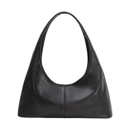 Black Tinsley Recycled Vegan Leather Shoulder Bag - Melie Bianco