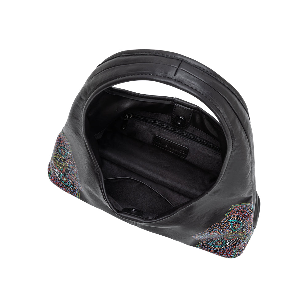 Black Tinsley Recycled Vegan Leather Shoulder Bag - Melie Bianco