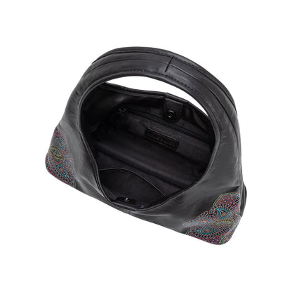 Black Tinsley Recycled Vegan Leather Shoulder Bag - Melie Bianco