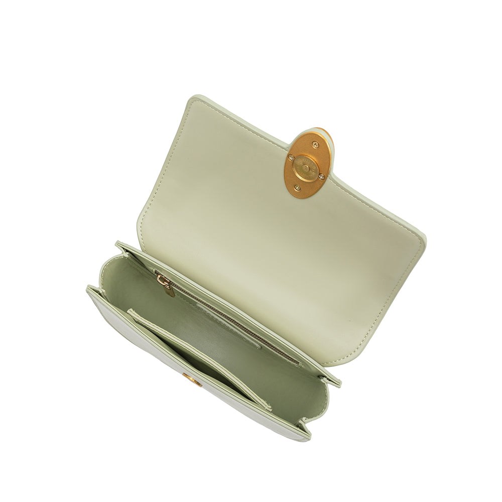 Mint Esther Recycled Vegan Leather Crossbody Bag - Melie Bianco