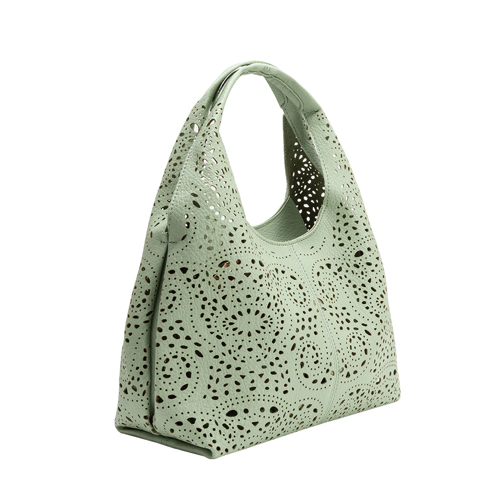 Mint Farrow Small Vegan Leather Tote Bag - Melie Bianco