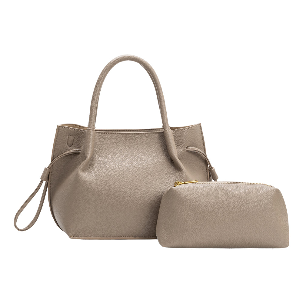 Taupe Tyler Recycled Vegan Leather Crossbody Bag - Melie Bianco