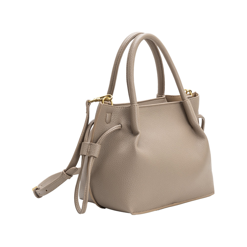 Taupe Tyler Recycled Vegan Leather Crossbody Bag - Melie Bianco