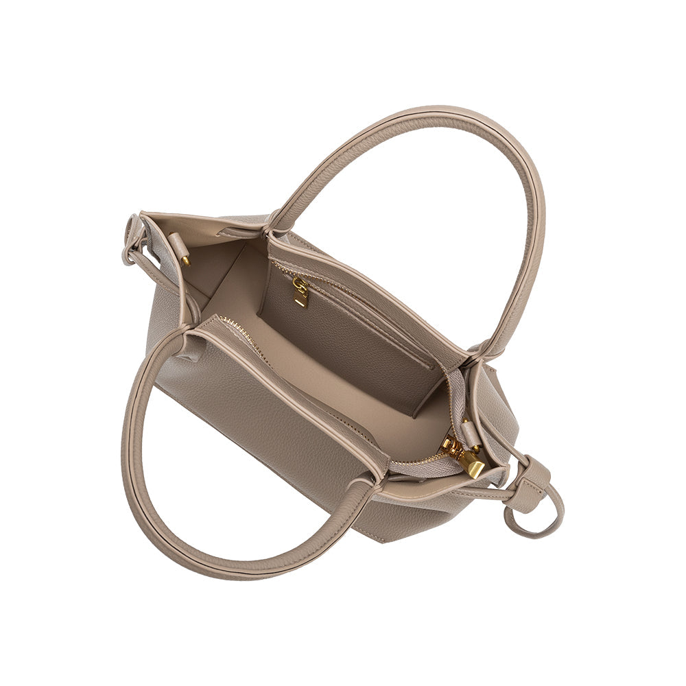 Taupe Tyler Recycled Vegan Leather Crossbody Bag - Melie Bianco