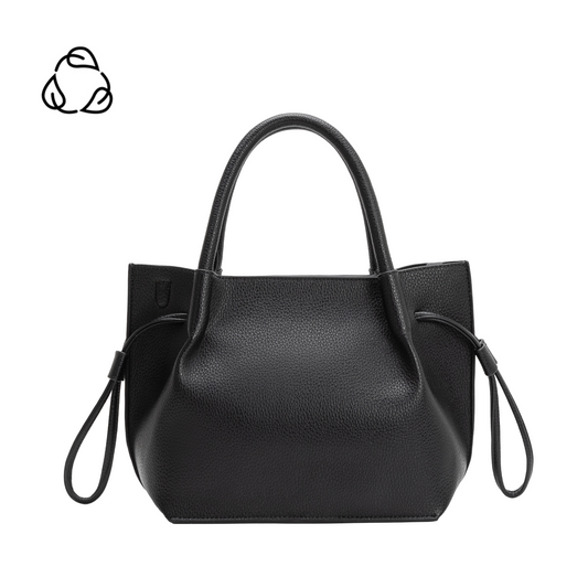 Black Tyler Recycled Vegan Leather Crossbody Bag - Melie Bianco