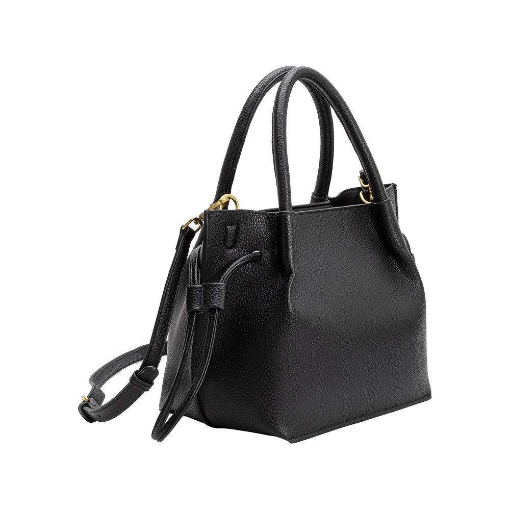 Black Tyler Recycled Vegan Leather Crossbody Bag - Melie Bianco