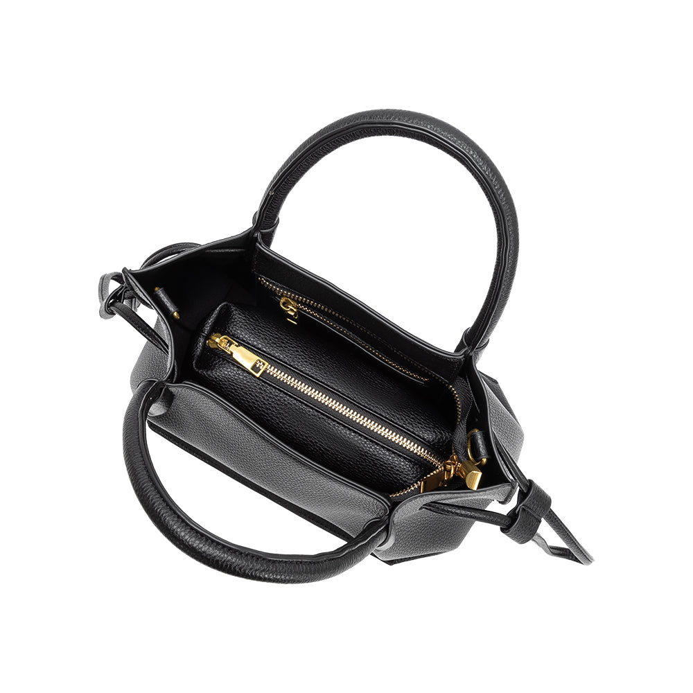 Black Tyler Recycled Vegan Leather Crossbody Bag - Melie Bianco