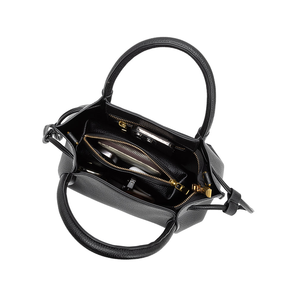 Black Tyler Recycled Vegan Leather Crossbody Bag - Melie Bianco