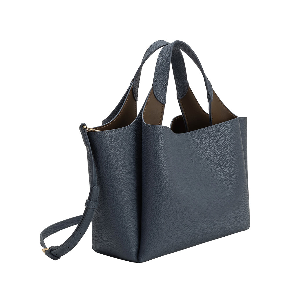 Slate Whitley Recycled Vegan Leather Tote Bag - Melie Bianco