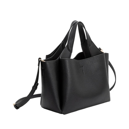 Black Whitley Recycled Vegan Leather Tote Bag - Melie Bianco