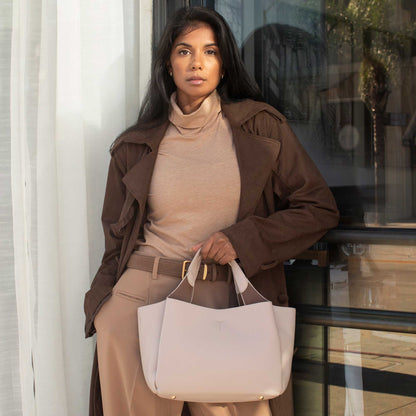 Black Whitley Recycled Vegan Leather Tote Bag - Melie Bianco