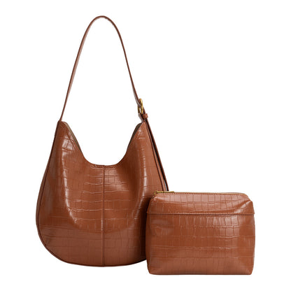 Camel Stefanie Recycled Vegan Leather Shoulder Bag - Melie Bianco