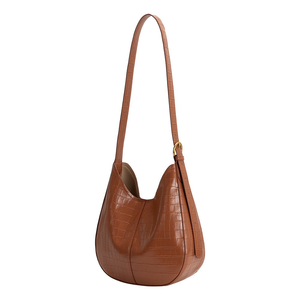 Camel Stefanie Recycled Vegan Leather Shoulder Bag - Melie Bianco