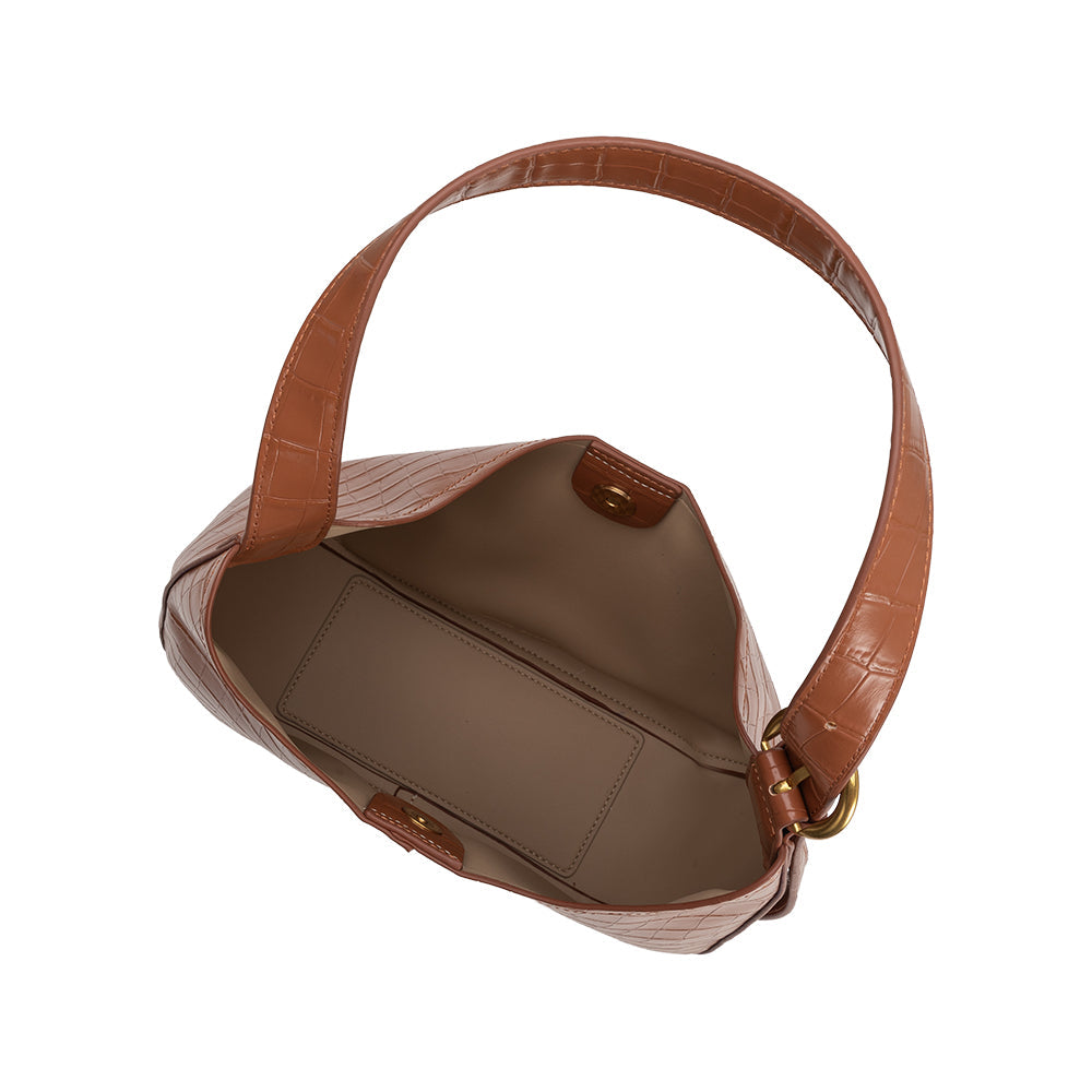 Camel Stefanie Recycled Vegan Leather Shoulder Bag - Melie Bianco