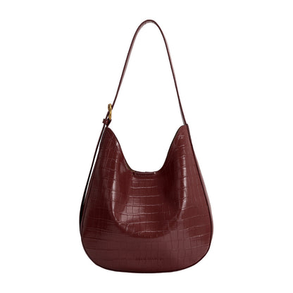 Burgundy Stefanie Recycled Vegan Leather Shoulder Bag - Melie Bianco