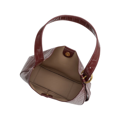 Burgundy Stefanie Recycled Vegan Leather Shoulder Bag - Melie Bianco