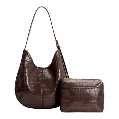 Chocolate Stefanie Recycled Vegan Leather Shoulder Bag - Melie Bianco