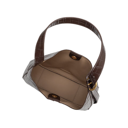 Chocolate Stefanie Recycled Vegan Leather Shoulder Bag - Melie Bianco