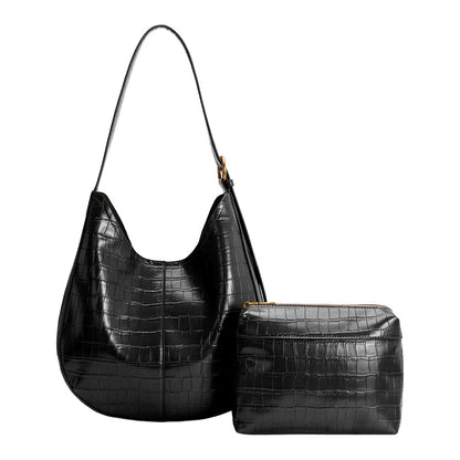 Black Stefanie Recycled Vegan Leather Shoulder Bag - Melie Bianco