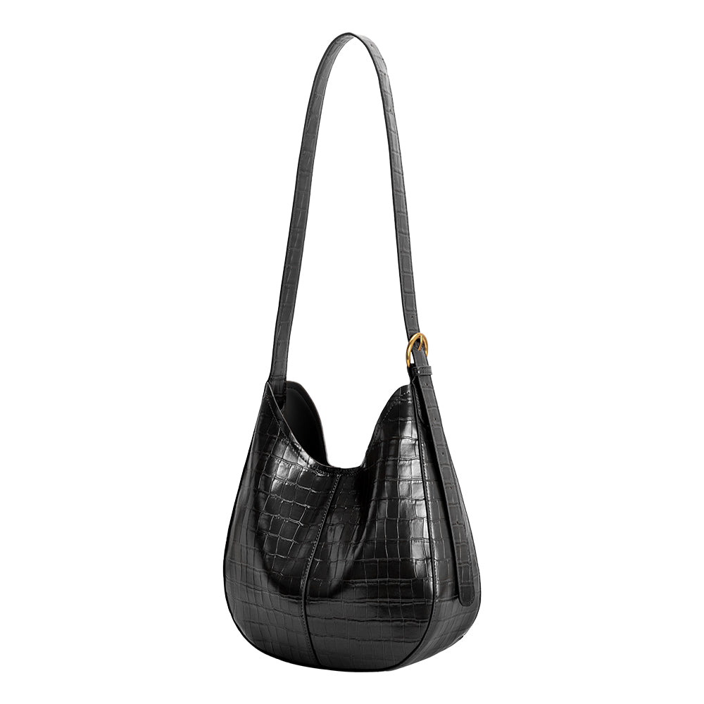 Black Stefanie Recycled Vegan Leather Shoulder Bag - Melie Bianco