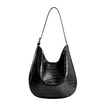 Black Stefanie Recycled Vegan Leather Shoulder Bag - Melie Bianco