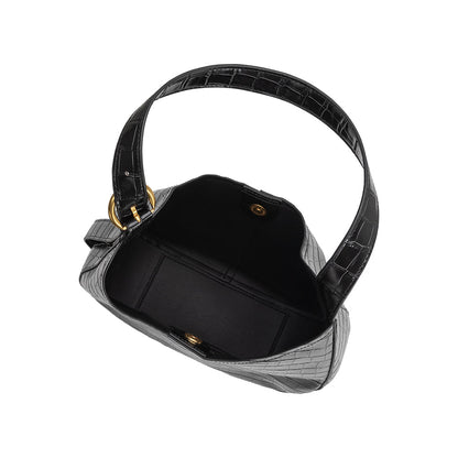 Black Stefanie Recycled Vegan Leather Shoulder Bag - Melie Bianco