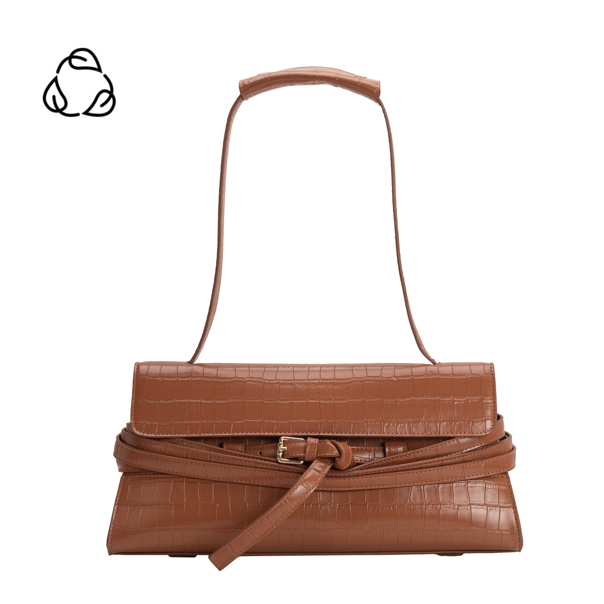 Camel Klarissa Recycled Vegan Leather Shoulder Bag - Melie Bianco