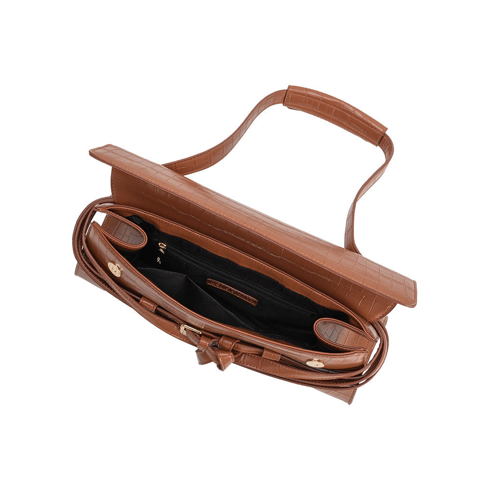 Camel Klarissa Recycled Vegan Leather Shoulder Bag - Melie Bianco