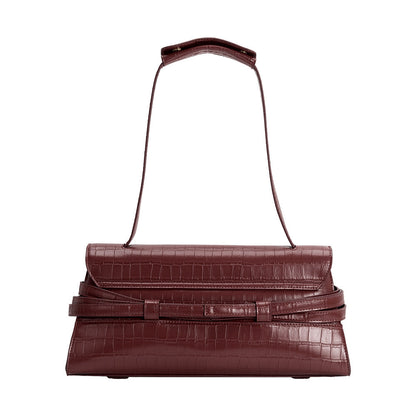 Burgundy Klarissa Recycled Vegan Leather Shoulder Bag - Melie Bianco
