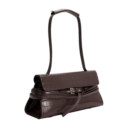 Chocolate Klarissa Recycled Vegan Leather Shoulder Bag - Melie Bianco