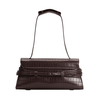 Chocolate Klarissa Recycled Vegan Leather Shoulder Bag - Melie Bianco