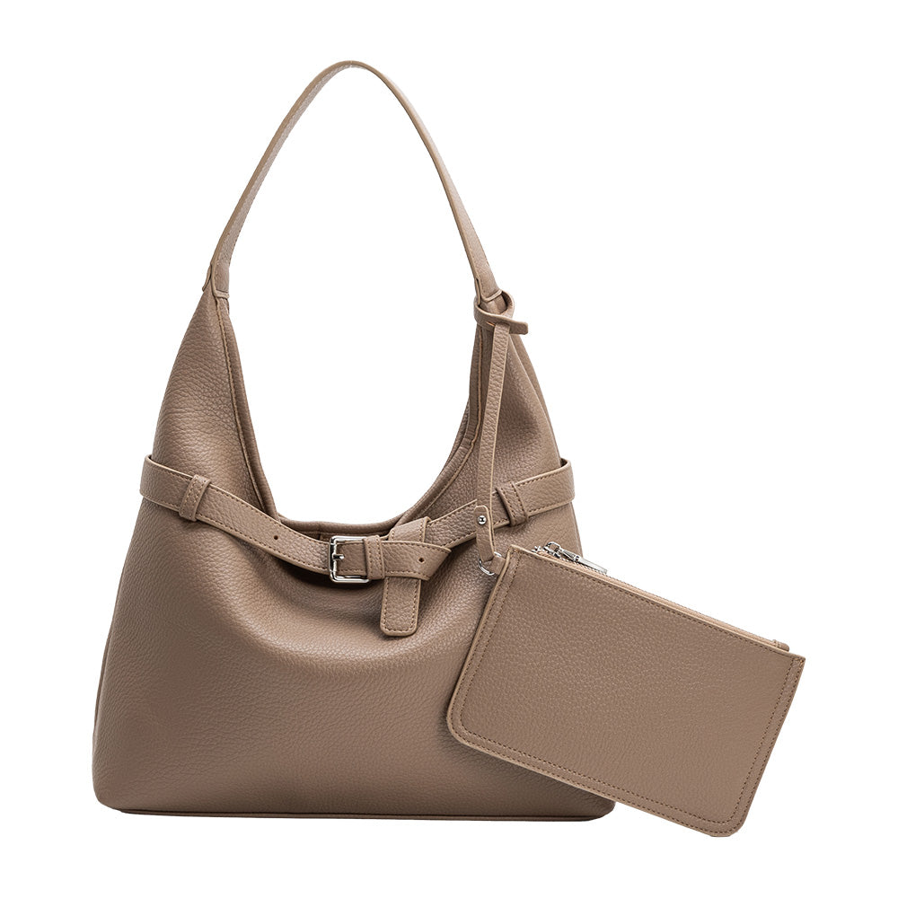 Taupe Amerie Recycled Vegan Leather Tote Bag - Melie Bianco