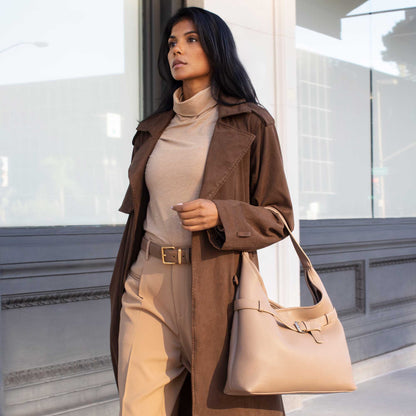 Taupe Amerie Recycled Vegan Leather Tote Bag - Melie Bianco