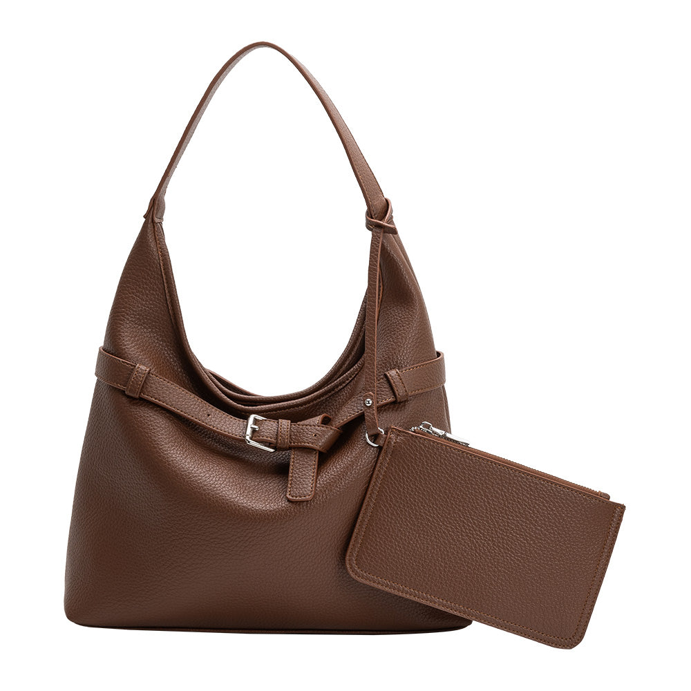Chocolate Amerie Recycled Vegan Leather Tote Bag - Melie Bianco