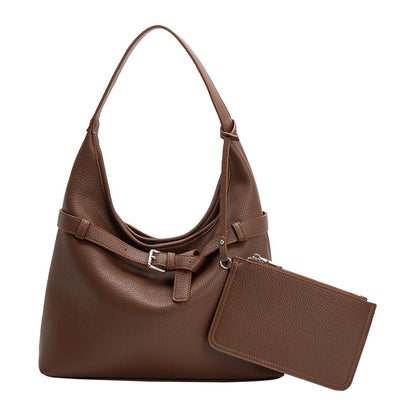 Chocolate Amerie Recycled Vegan Leather Tote Bag - Melie Bianco