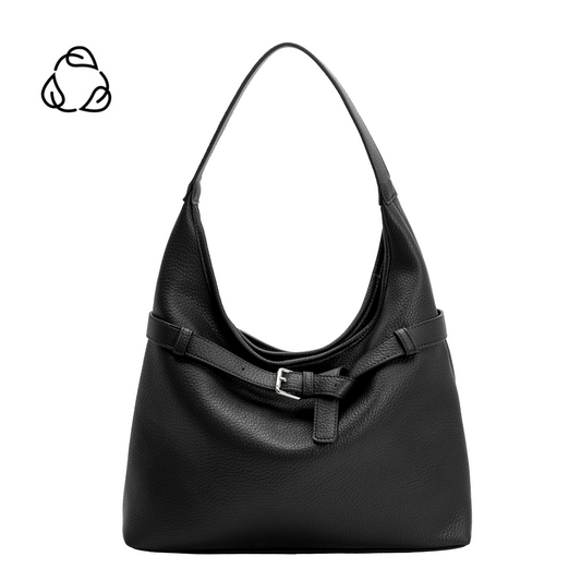 Black Amerie Recycled Vegan Leather Tote Bag - Melie Bianco