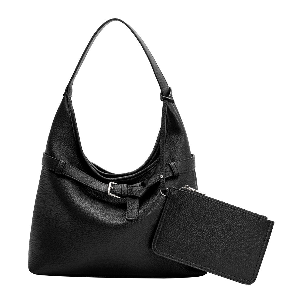 Black Amerie Recycled Vegan Leather Tote Bag - Melie Bianco