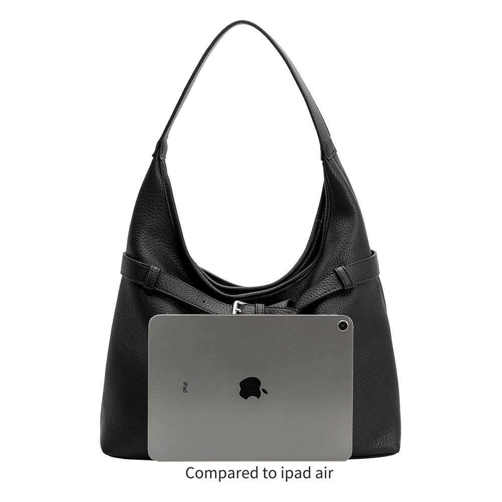 Black Amerie Recycled Vegan Leather Tote Bag - Melie Bianco