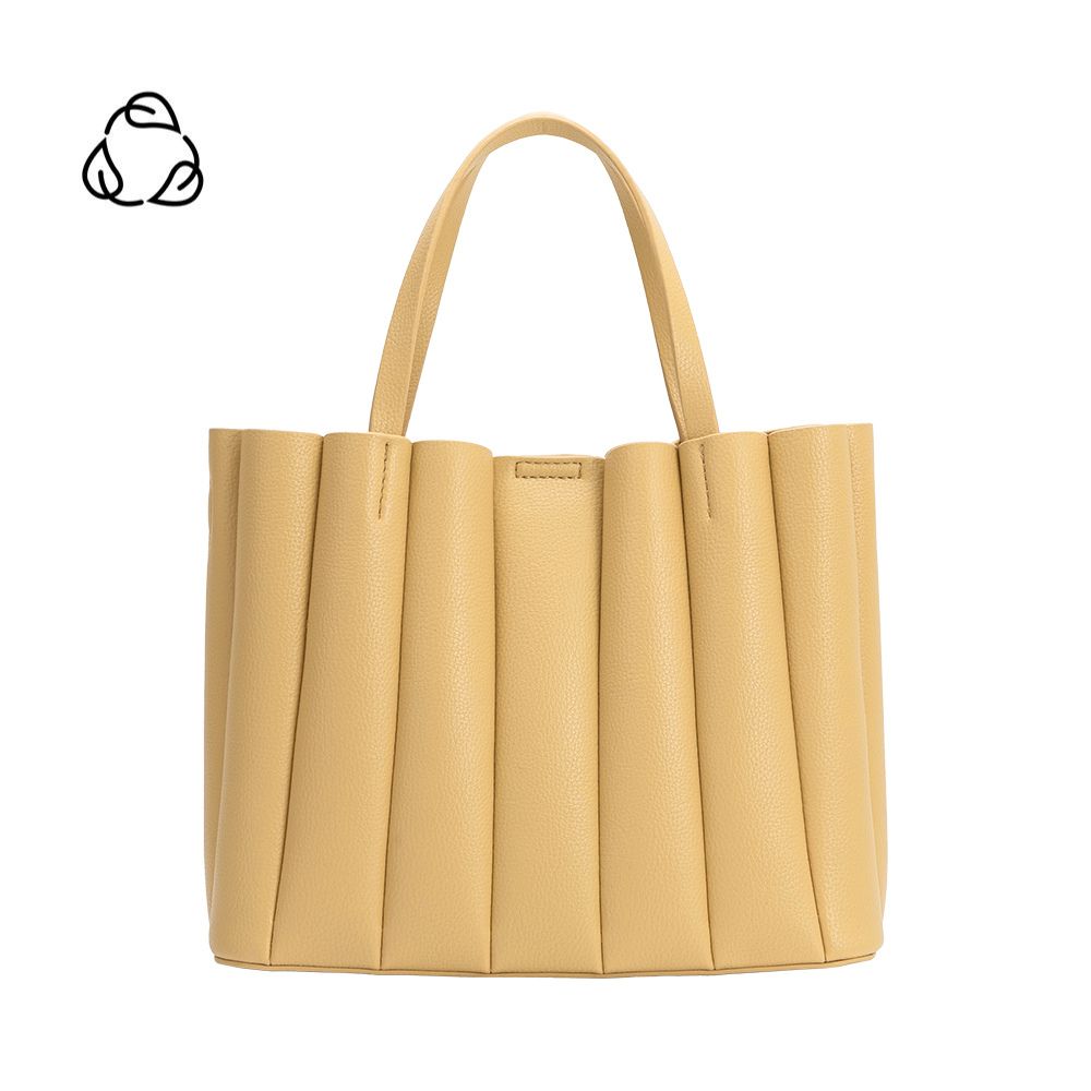 Yellow Adela Recycled Vegan Leather Tote Bag - Melie Bianco