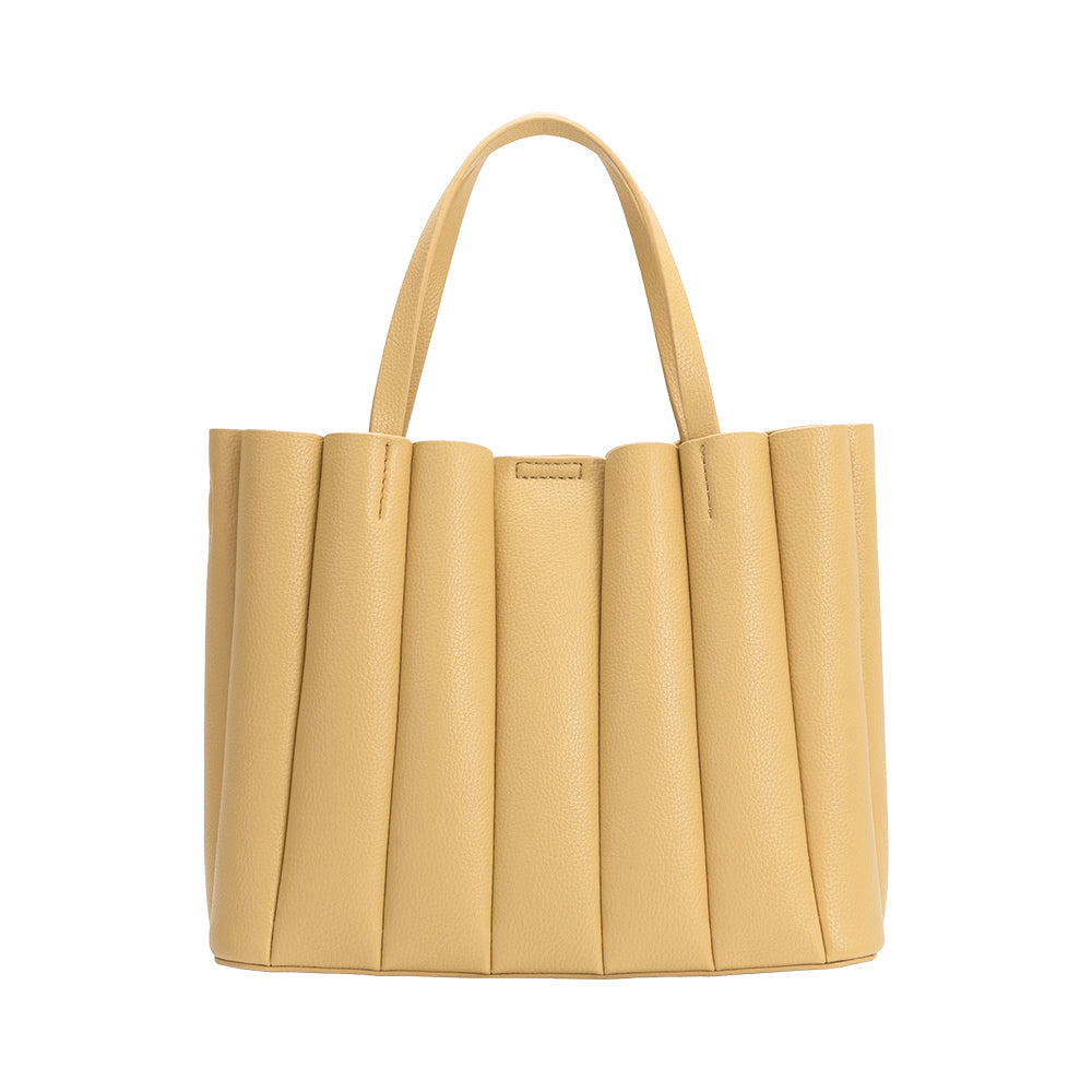 Yellow Adela Recycled Vegan Leather Tote Bag - Melie Bianco
