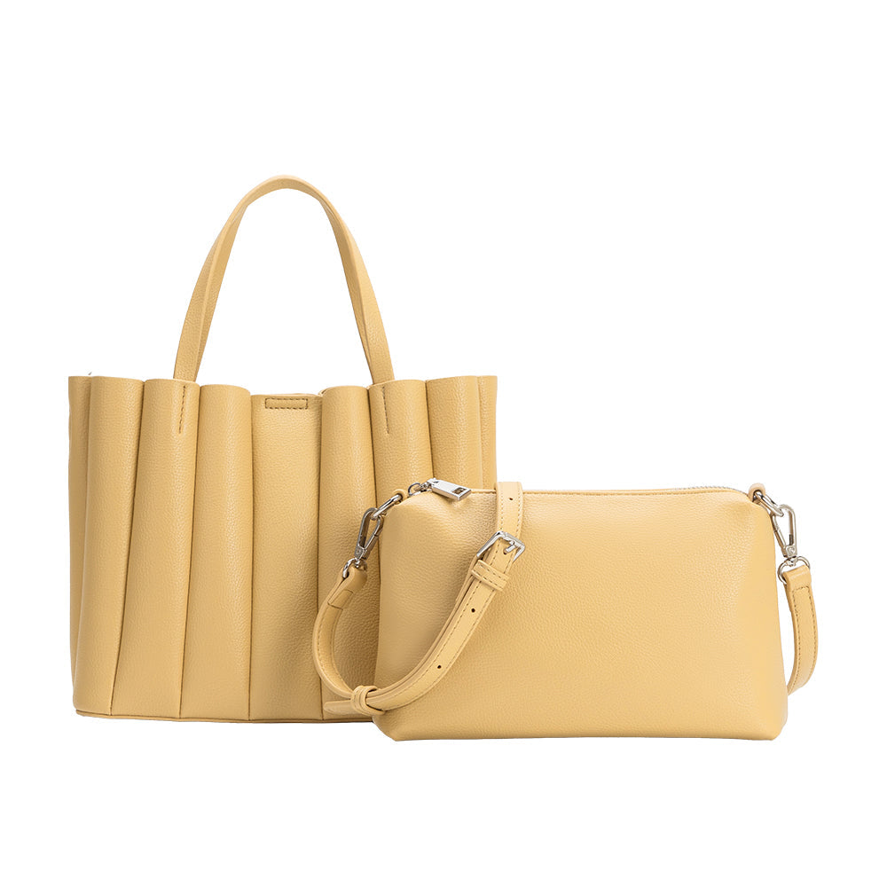Yellow Adela Recycled Vegan Leather Tote Bag - Melie Bianco