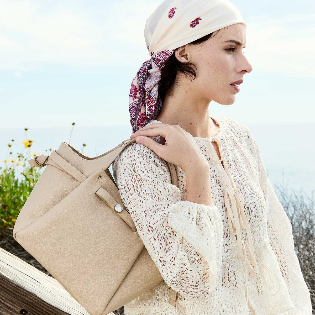 Bone Avril Recycled Vegan Leather Top Handle Bag - Melie Bianco