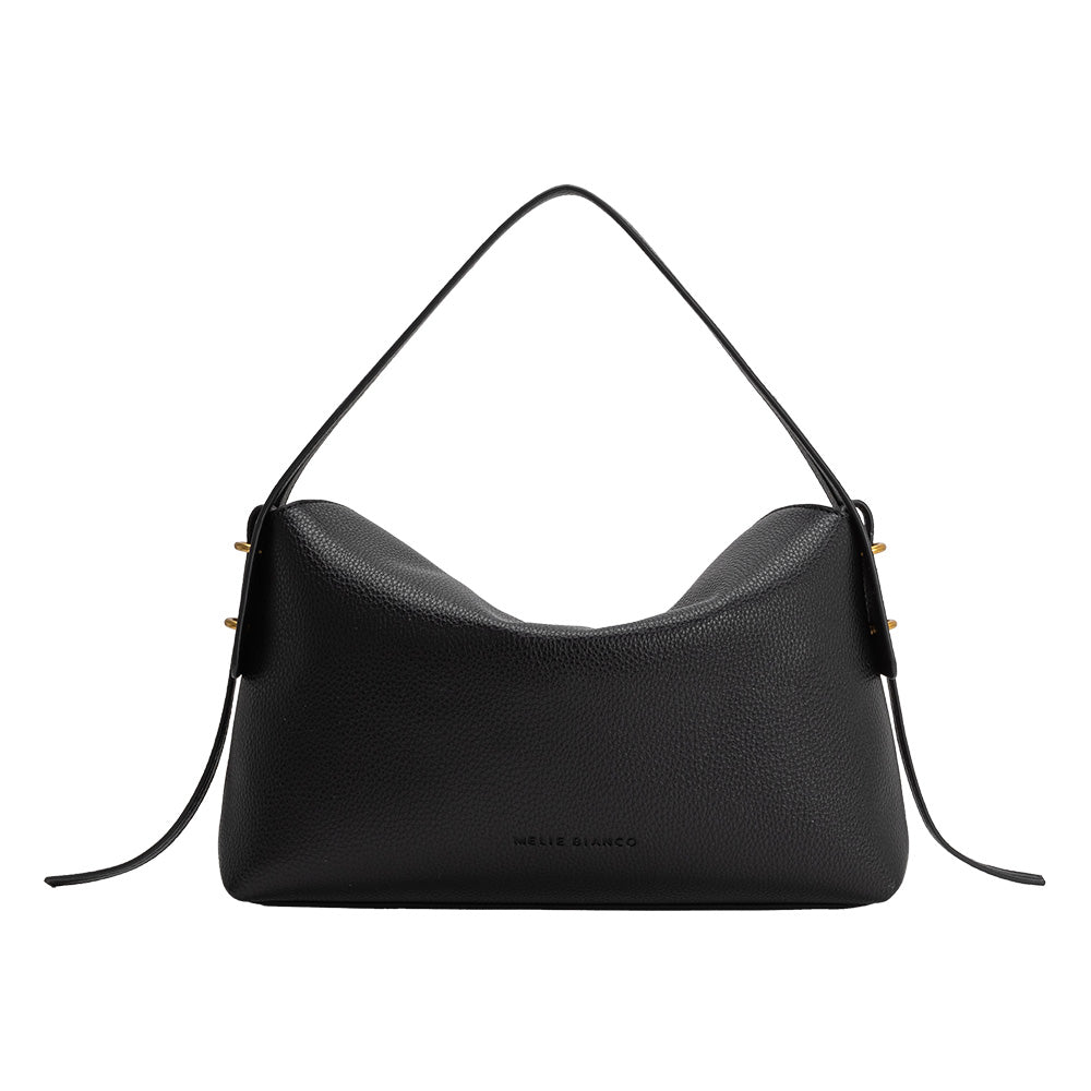 Black Emory Recycled Vegan Leather Top Handle Bag - Melie Bianco