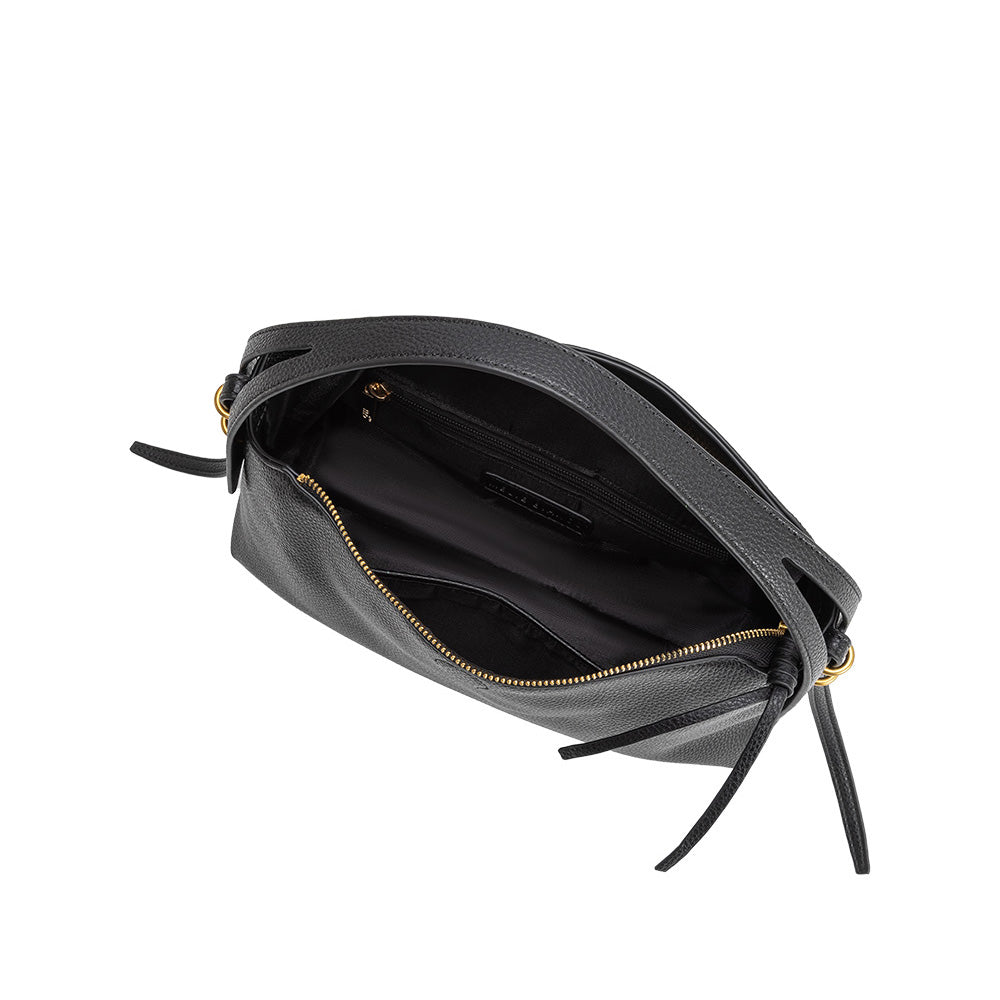 Black Emory Recycled Vegan Leather Top Handle Bag - Melie Bianco