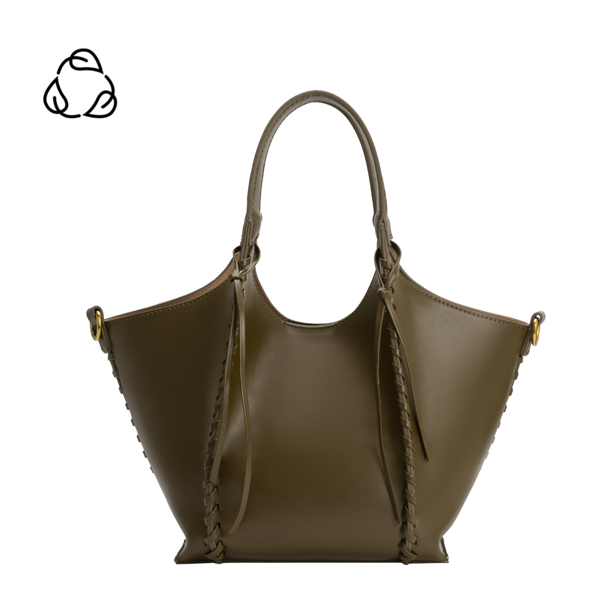 Olive Belinda Recycled Vegan Leather Tote Bag - Melie Bianco