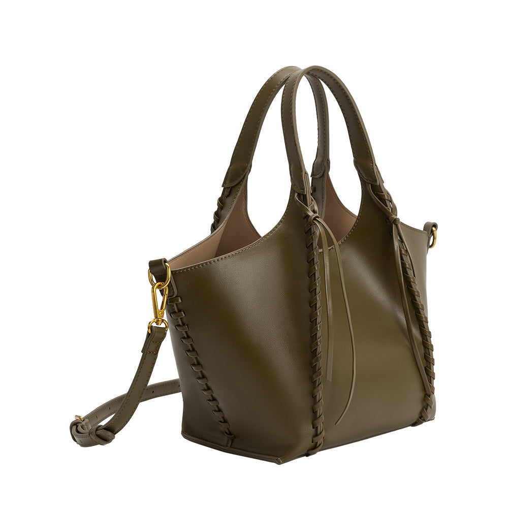 Olive Belinda Recycled Vegan Leather Tote Bag - Melie Bianco