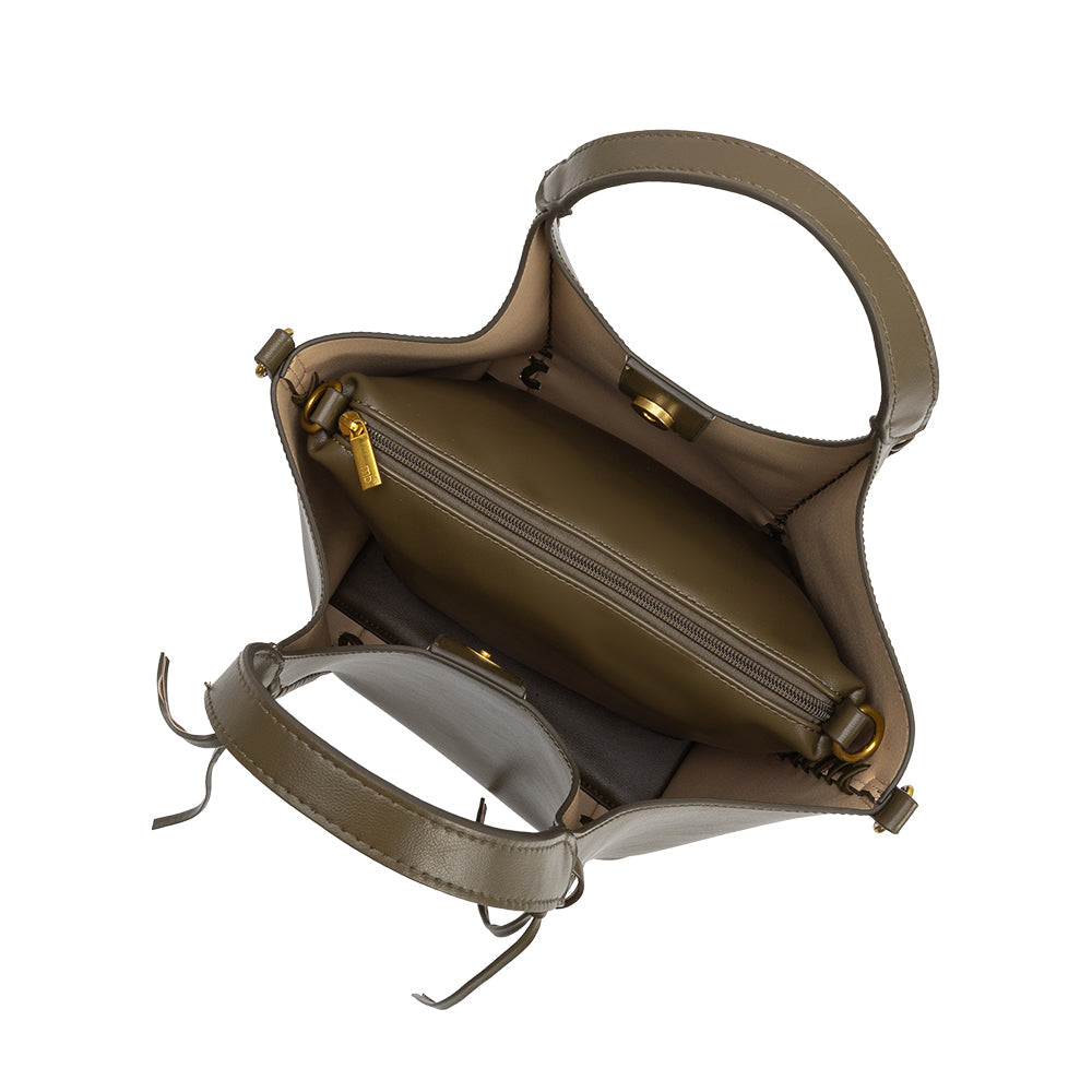 Olive Belinda Recycled Vegan Leather Tote Bag - Melie Bianco