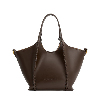 Espresso Belinda Recycled Vegan Leather Tote Bag - Melie Bianco