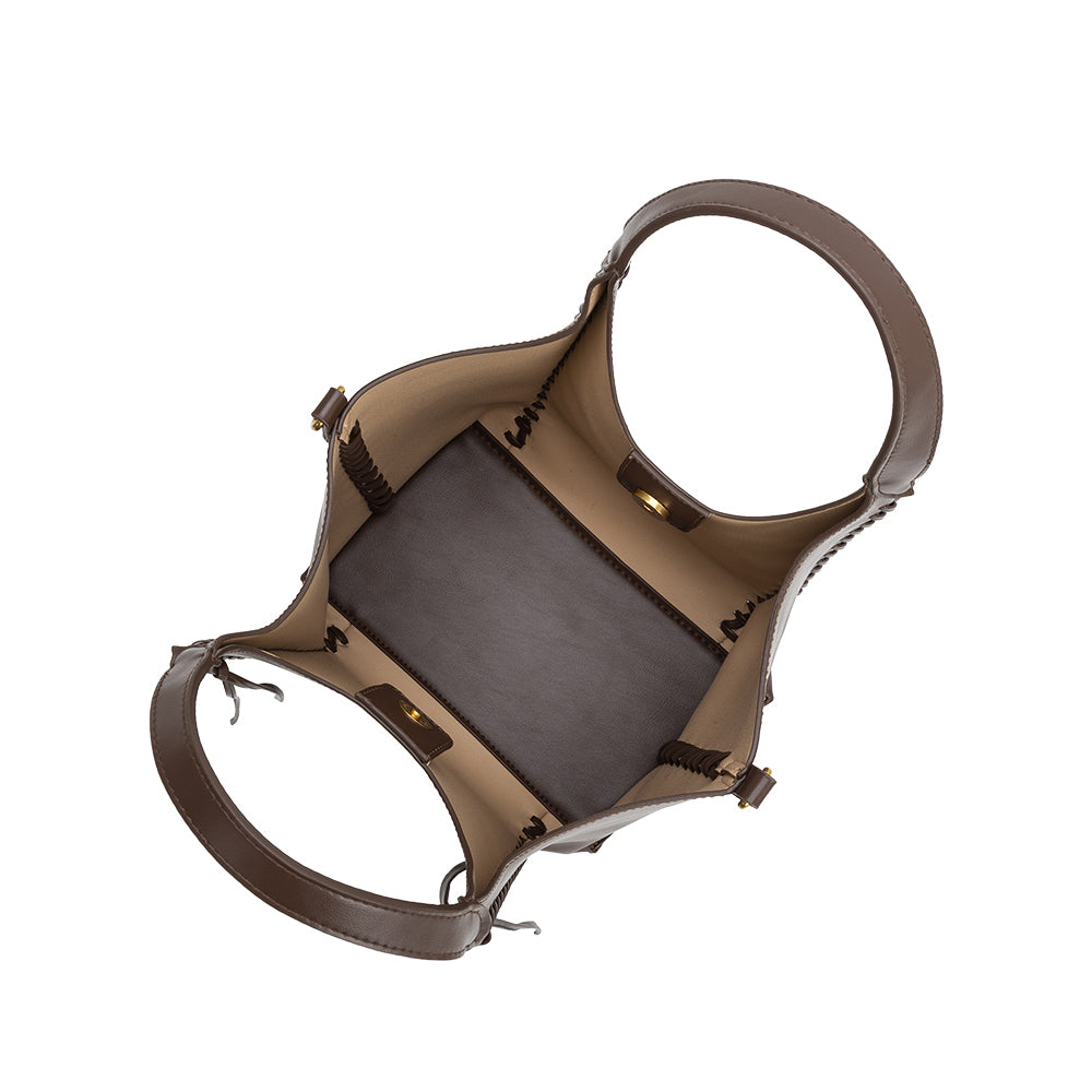 Espresso Belinda Recycled Vegan Leather Tote Bag - Melie Bianco