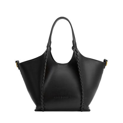 Black Belinda Recycled Vegan Leather Tote Bag - Melie Bianco